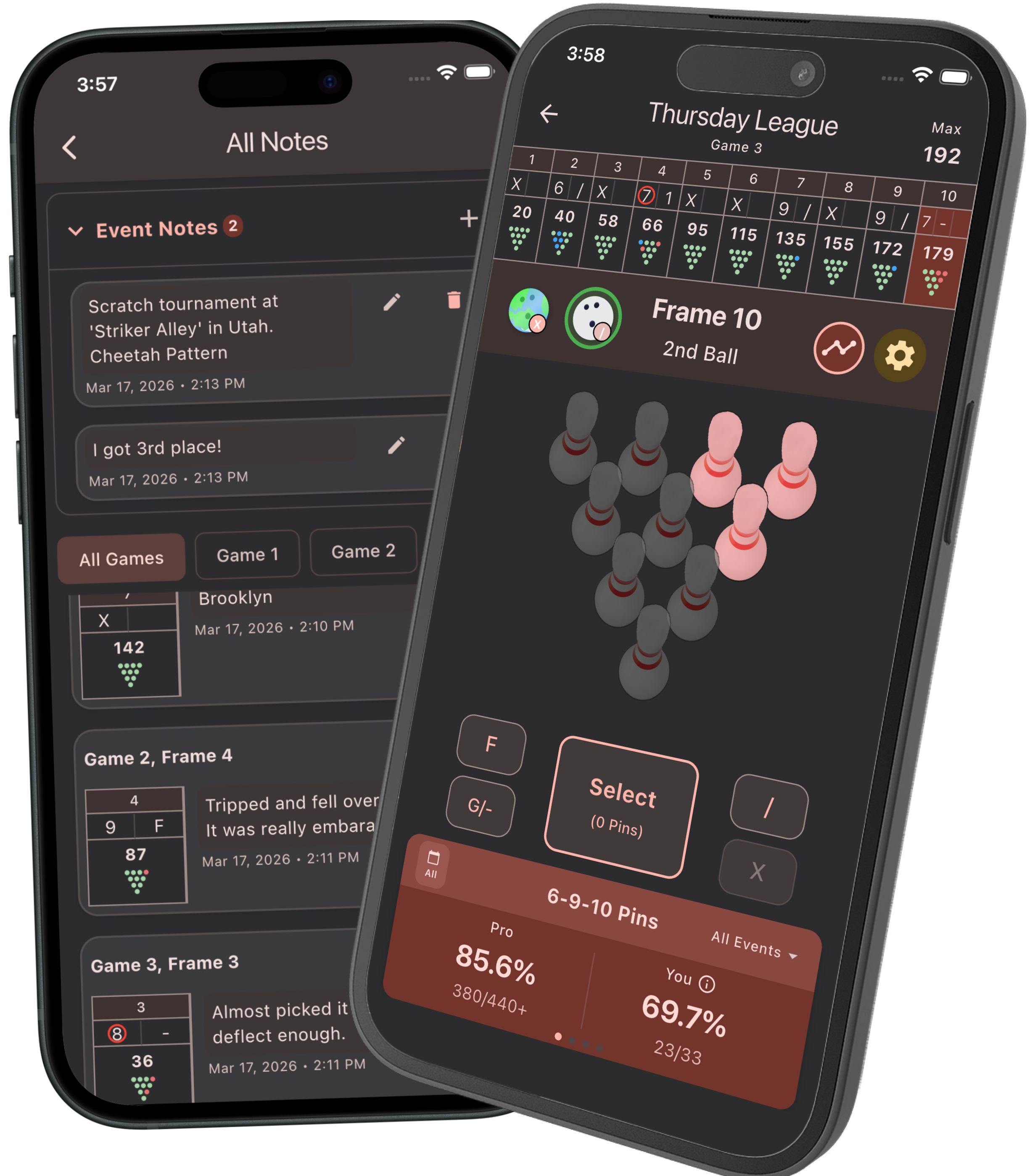 WeBowl App - Scoring and Notes